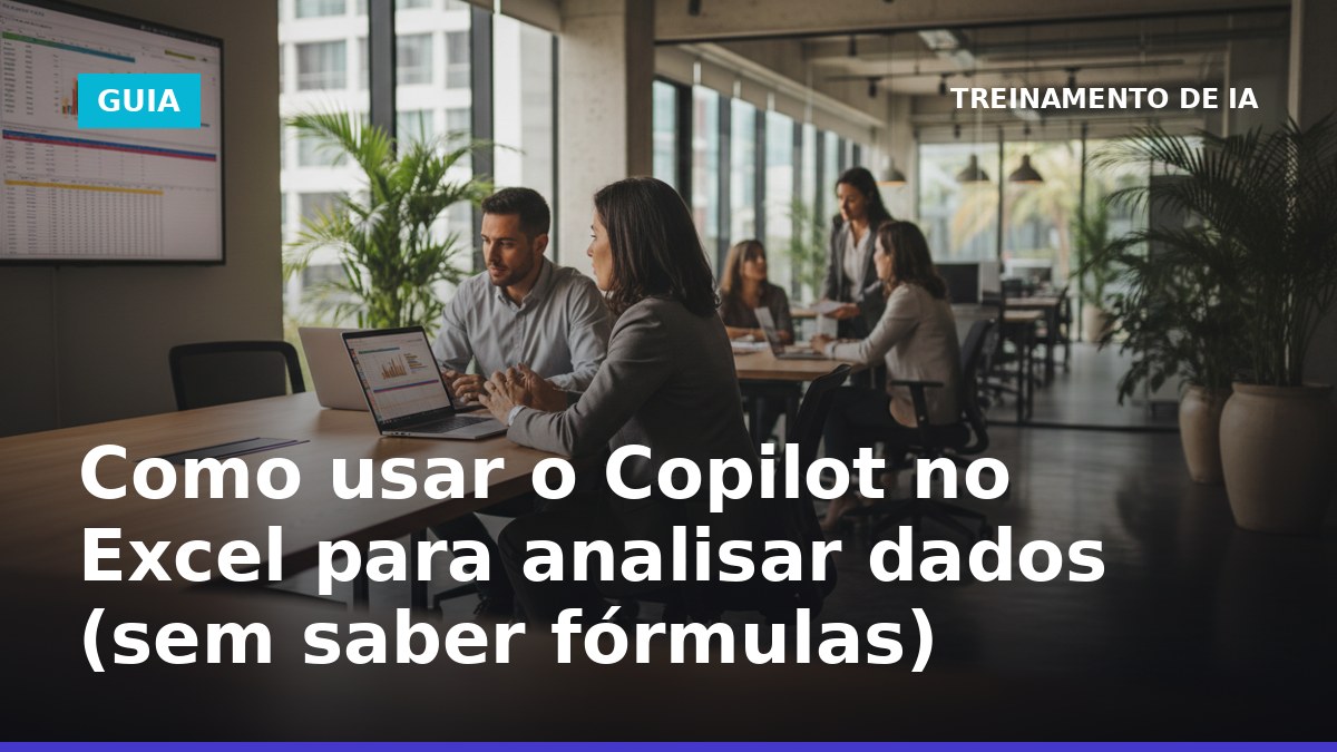 Profissional usando Copilot no Excel para analisar dados e gerar insights sem fórmulas