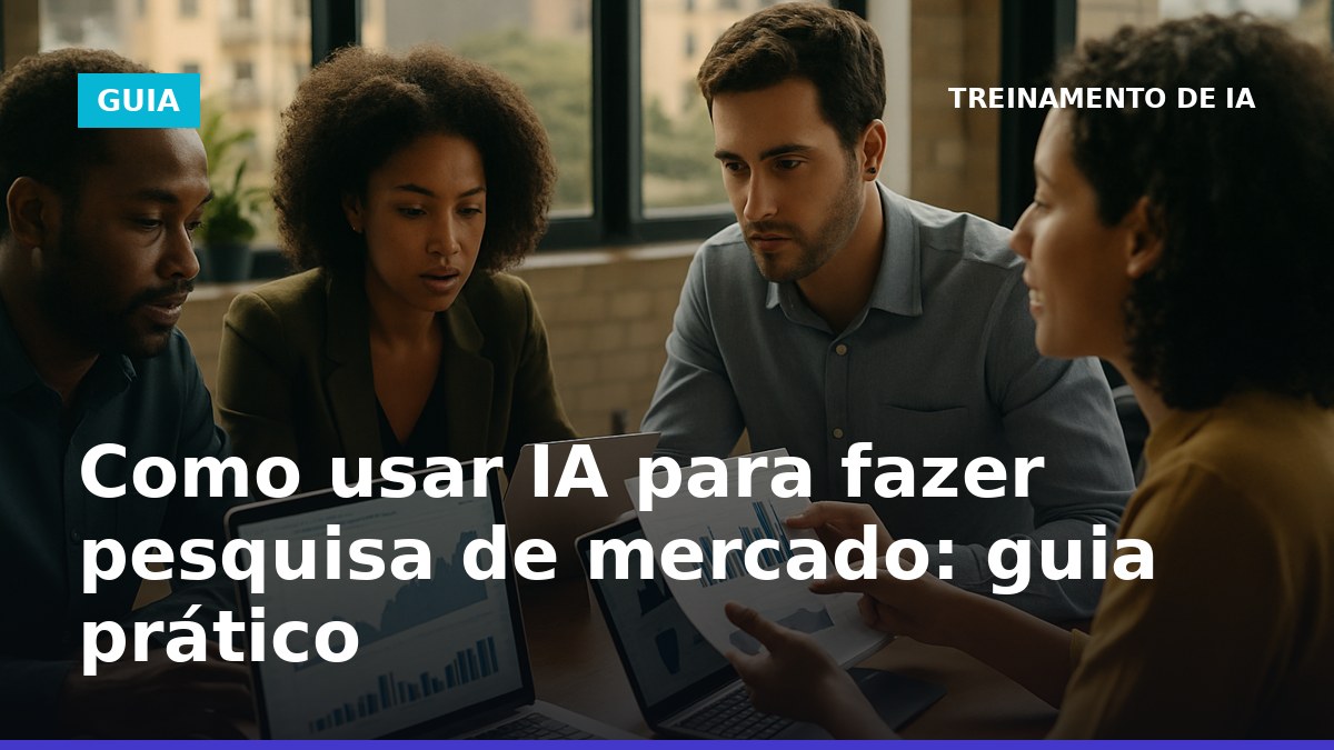 Profissionais analisando pesquisa de mercado com IA em escritório brasileiro