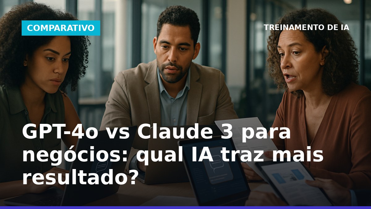 Profissionais brasileiros usando IA GPT-4o e Claude 3 em reuniões de negócios