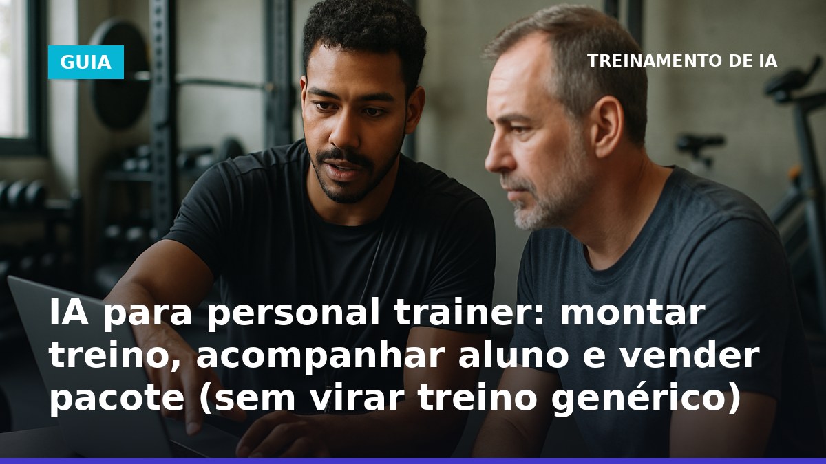IA para personal trainer montando treino e acompanhando aluno no computador na academia